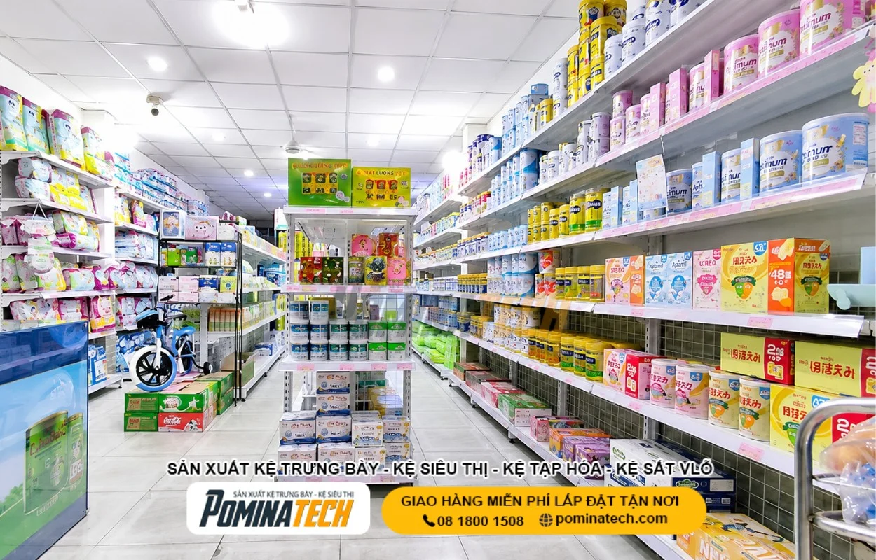Mẫu Kệ Sữa Đẹp, Hiện Đại Cho Shop Mẹ Bé Và Cửa Hàng