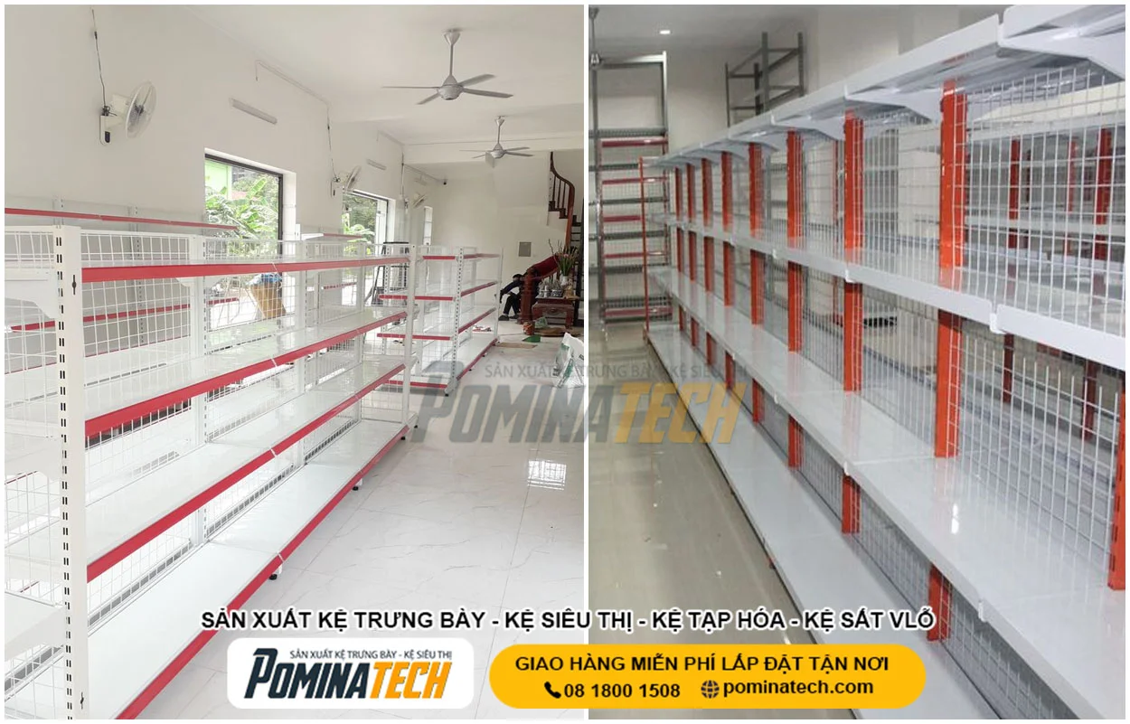Mẫu kệ trưng bày hàng hóa siêu thị, tạp hóa được ưa chuộng hiện nay