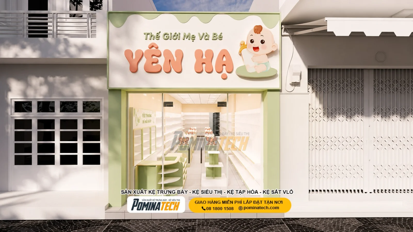 Pominatech – Giải Pháp Kệ Siêu Thị Mẹ Và Bé Đẹp, Hiện Đại Tại TP.HCM