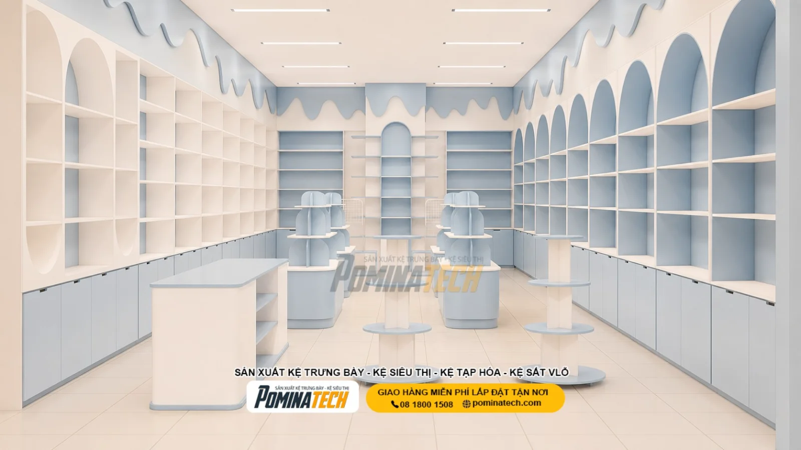 Pominatech – Thi Công Kệ Cửa Hàng Mẹ Và Bé Chuyên Nghiệp, Giá Tốt TP.HCM