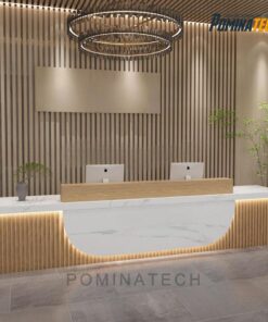 Quầy Lễ Tân Cao Cấp Với Thiết Kế Tối Giản và Đèn LED Sang Trọng