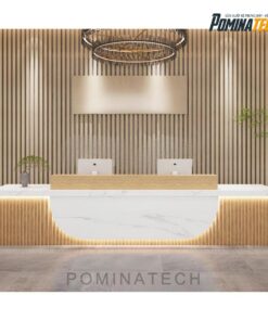 Quầy Lễ Tân Cao Cấp Với Thiết Kế Tối Giản và Đèn LED Sang Trọng