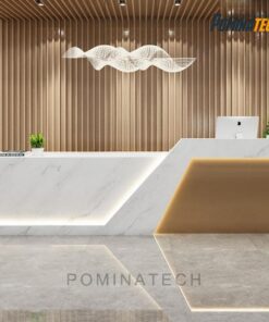Quầy Lễ Tân Chất Lượng Cao Với Ánh Sáng LED Tinh Tế, Phong Cách Tối Giản