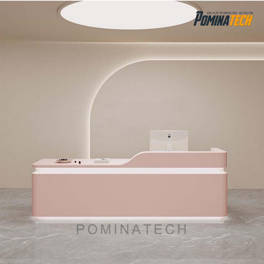 quay le tan dep mat Mẫu Quầy Lễ Tân Đẹp Mắt, Tối Giản Với Đường Cong Tinh Tế Cho Văn Phòng