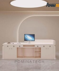 Mẫu Quầy Lễ Tân Đẹp Mắt, Tối Giản Với Đường Cong Tinh Tế Cho Văn Phòng