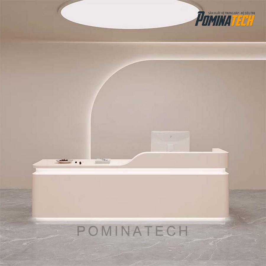 quay le tan dep mat Mẫu Quầy Lễ Tân Đẹp Mắt, Tối Giản Với Đường Cong Tinh Tế Cho Văn Phòng