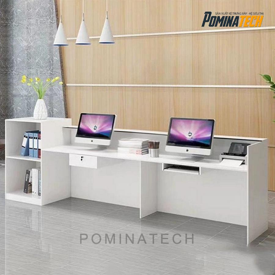 quay le tan duoc thiet ke doc dao Quầy Lễ Tân Được Thiết Kế Độc Đáo, Tạo Ấn Tượng Mạnh Mẽ Cho Khách Hàng