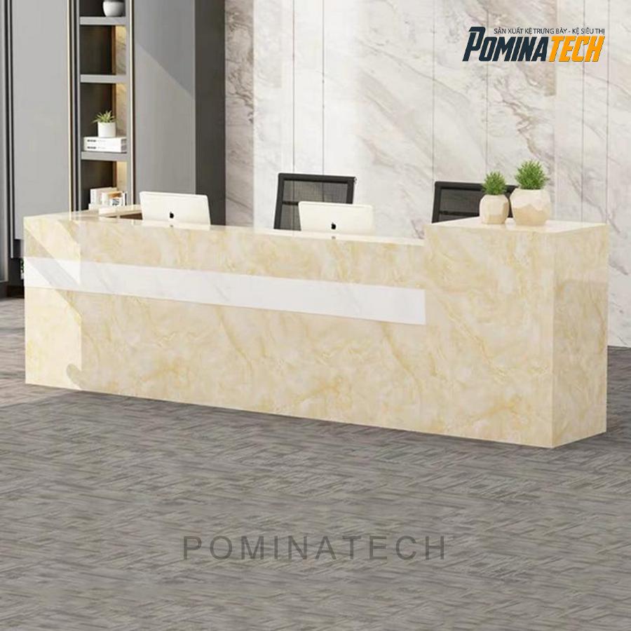 quay le tan duoc thiet ke doc dao Quầy Lễ Tân Được Thiết Kế Độc Đáo, Tạo Ấn Tượng Mạnh Mẽ Cho Khách Hàng