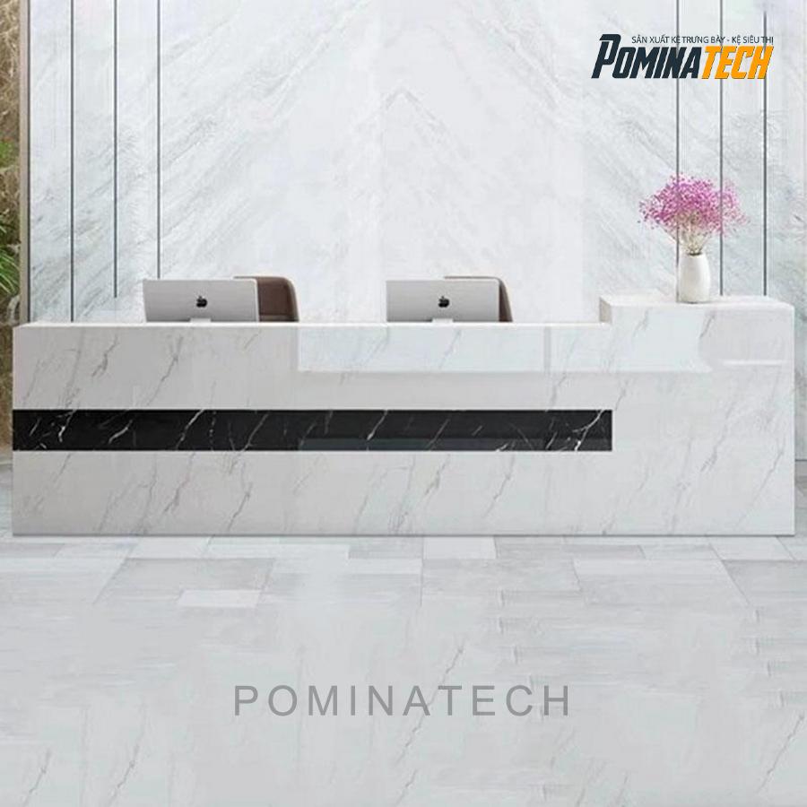 quay le tan duoc thiet ke doc dao Quầy Lễ Tân Được Thiết Kế Độc Đáo, Tạo Ấn Tượng Mạnh Mẽ Cho Khách Hàng