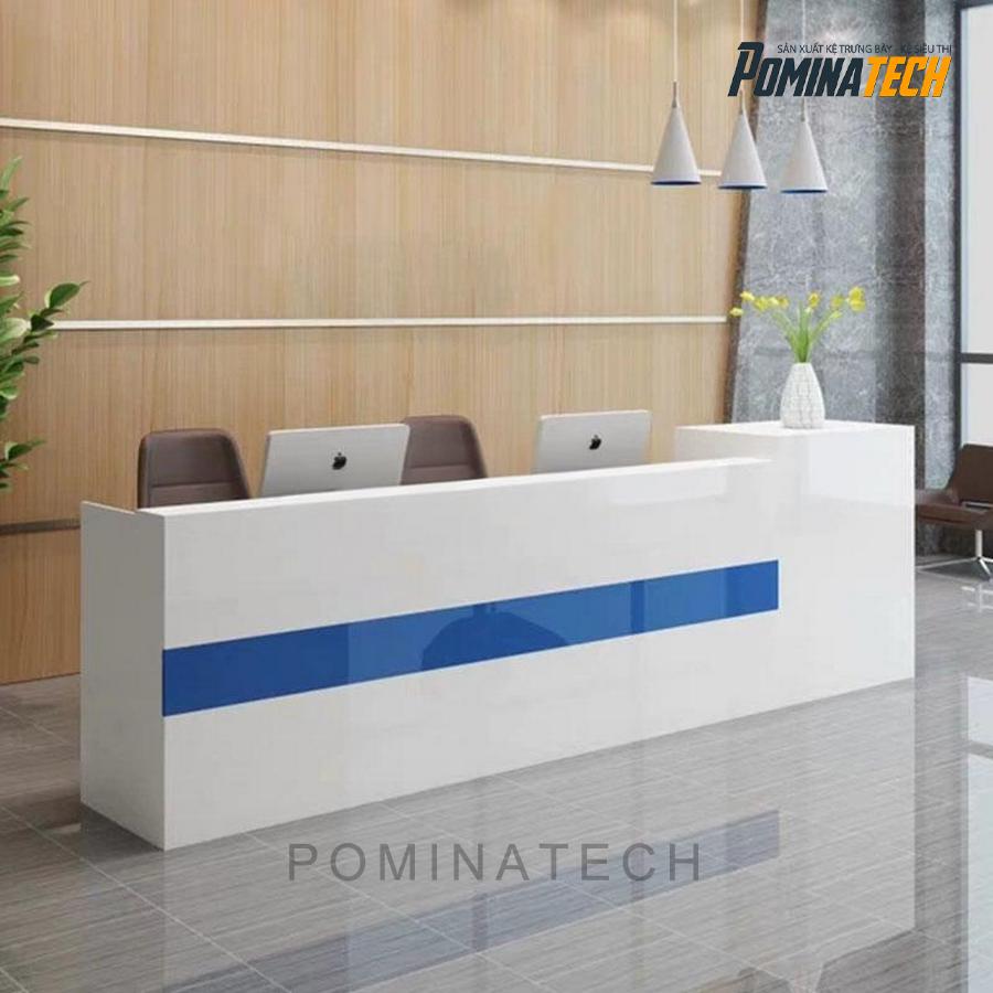 quay le tan duoc thiet ke doc dao Quầy Lễ Tân Được Thiết Kế Độc Đáo, Tạo Ấn Tượng Mạnh Mẽ Cho Khách Hàng