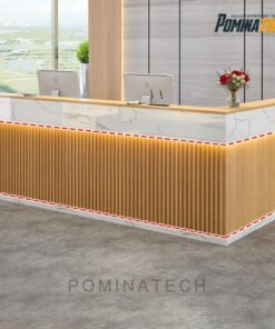 Quầy Lễ Tân Gỗ MDF Với Đèn LED Sang Trọng – Thiết Kế Tinh Tế Cho Không Gian Văn Phòng