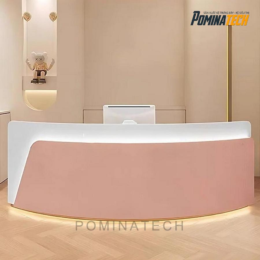 quay le tan go mdf Quầy Lễ Tân Gỗ MDF Với Thiết Kế Mềm Mại, Phù Hợp Với Mọi Văn Phòng