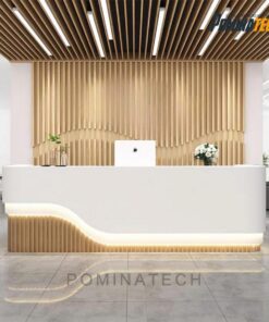 Quầy Lễ Tân Gỗ MDF Cao Cấp, Thiết Kế Hiện Đại và Tinh Tế – Phù Hợp Cho Văn Phòng, Công Ty