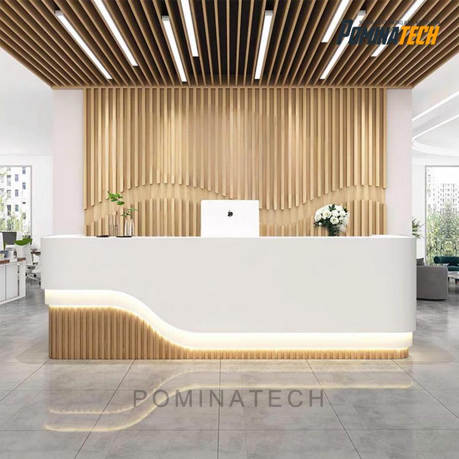 quay le tan go mdf cao cap Quầy Lễ Tân Gỗ MDF Cao Cấp, Thiết Kế Hiện Đại và Tinh Tế – Phù Hợp Cho Văn Phòng, Công Ty
