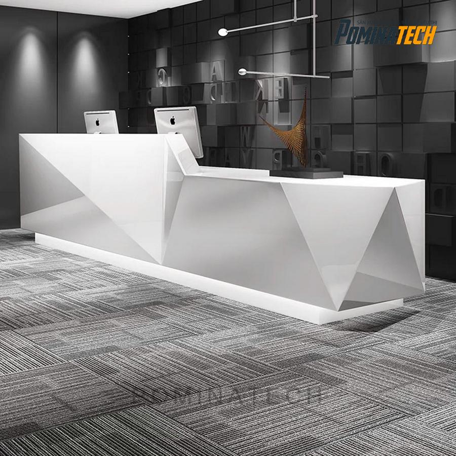 quay le tan go mdf cao cap Quầy Lễ Tân Gỗ MDF Cao Cấp - Kiểu Dáng Hiện Đại, Đèn LED Tinh Tế