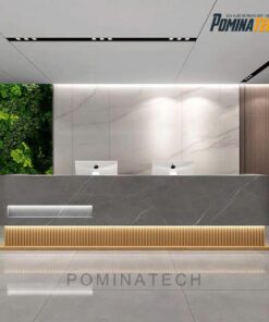 Quầy Lễ Tân Gỗ MDF Cao Cấp, Sang Trọng Kết Hợp Ánh Sáng LED