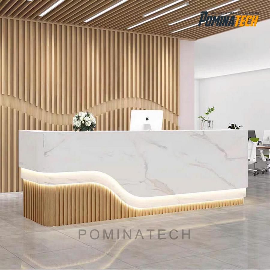 quay le tan go mdf cao cap Quầy Lễ Tân Gỗ MDF Cao Cấp, Thiết Kế Hiện Đại và Tinh Tế – Phù Hợp Cho Văn Phòng, Công Ty
