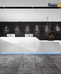 Quầy Lễ Tân Gỗ MDF Cao Cấp - Kiểu Dáng Hiện Đại, Đèn LED Tinh Tế