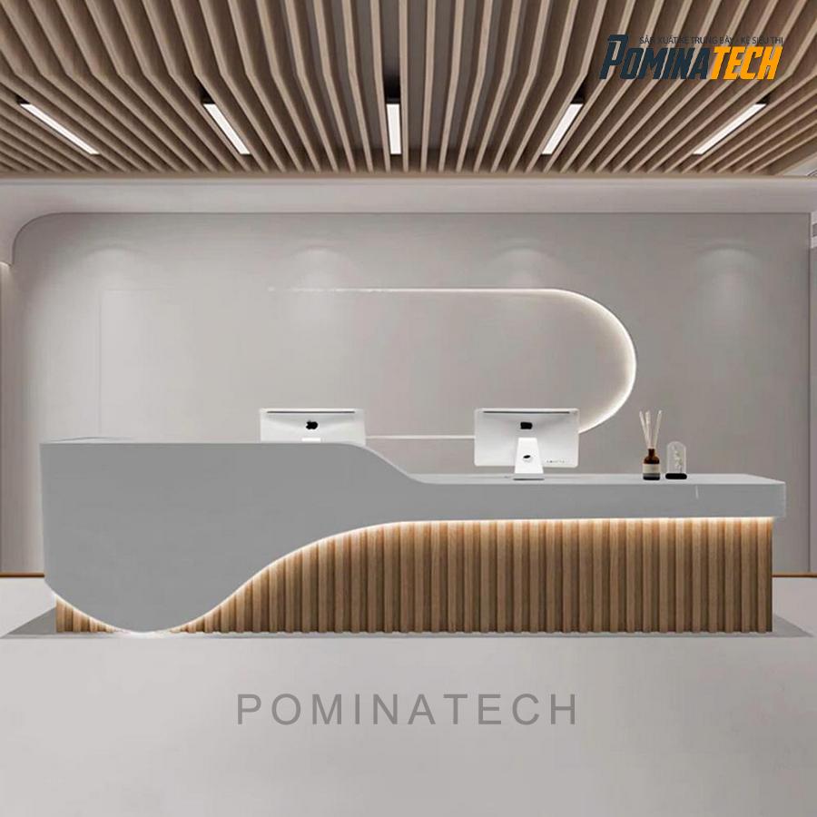 quay le tan go mdf cao cap Quầy lễ tân gỗ MDF cao cấp - Thiết kế hiện đại, sang trọng