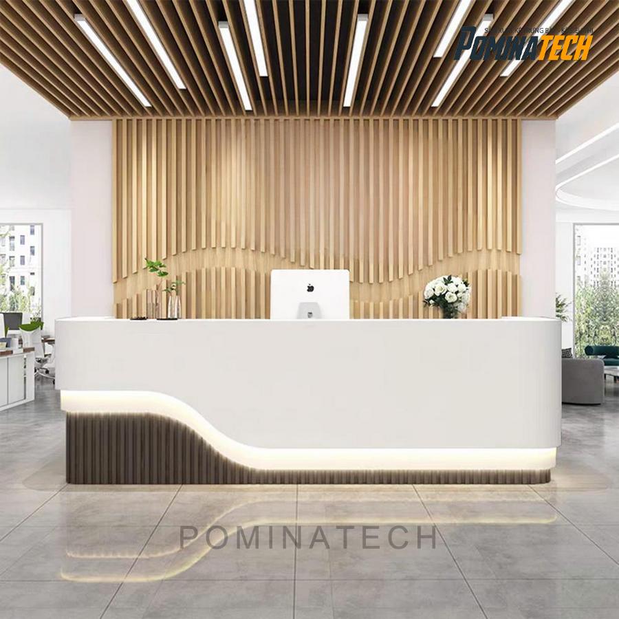 quay le tan go mdf cao cap Quầy Lễ Tân Gỗ MDF Cao Cấp, Thiết Kế Hiện Đại và Tinh Tế – Phù Hợp Cho Văn Phòng, Công Ty