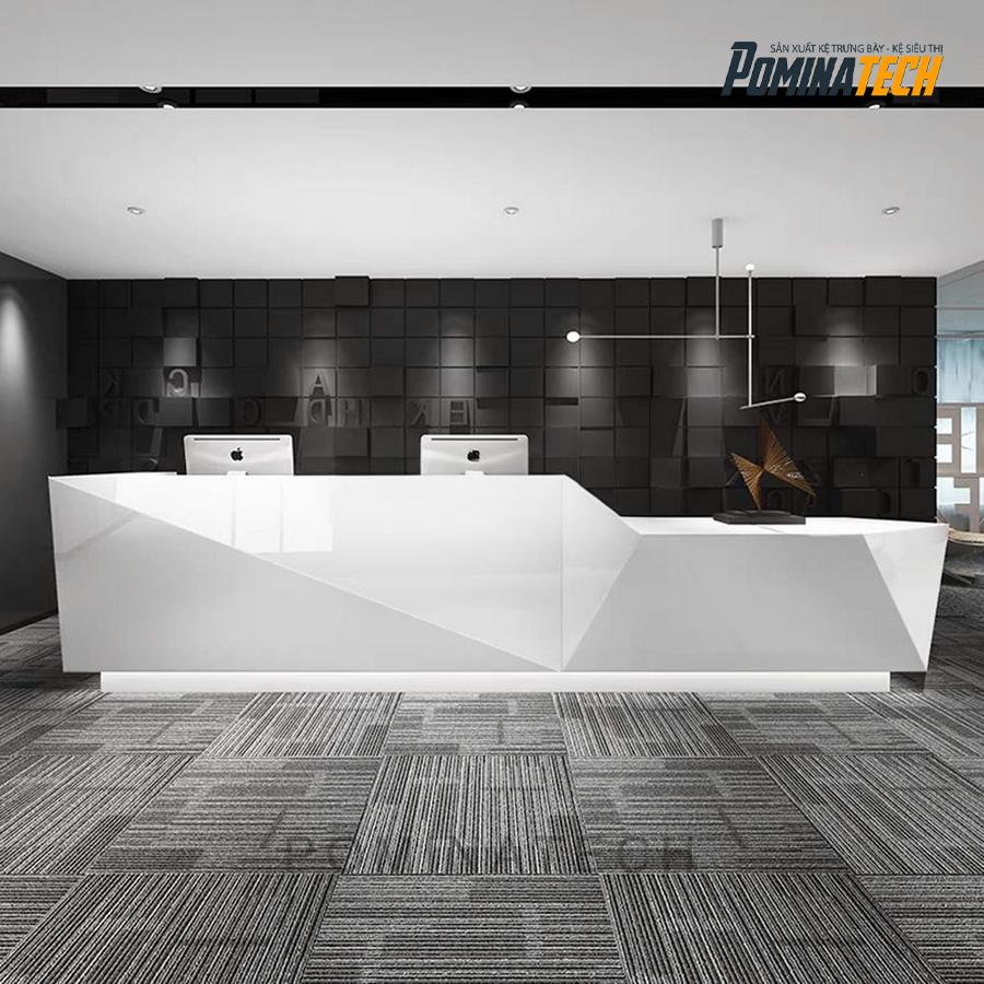 quay le tan go mdf cao cap Quầy Lễ Tân Gỗ MDF Cao Cấp - Kiểu Dáng Hiện Đại, Đèn LED Tinh Tế