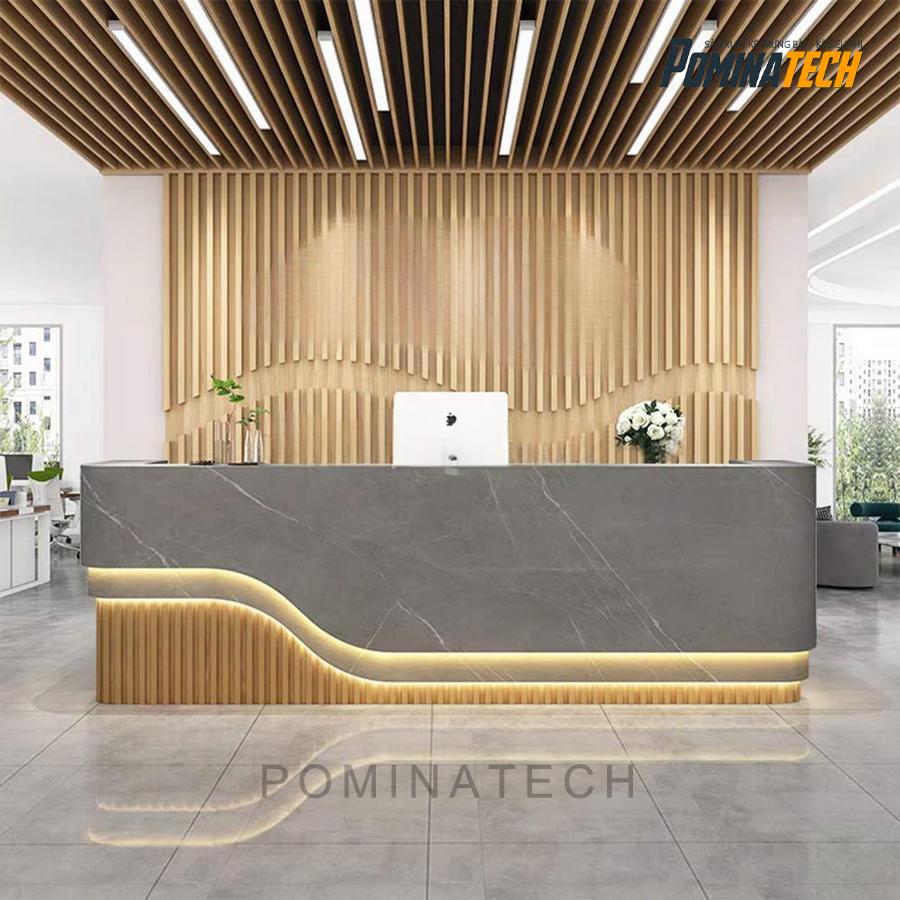 quay le tan go mdf cao cap Quầy Lễ Tân Gỗ MDF Cao Cấp, Thiết Kế Hiện Đại và Tinh Tế – Phù Hợp Cho Văn Phòng, Công Ty