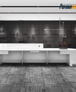 Quầy Lễ Tân Gỗ MDF Cao Cấp - Kiểu Dáng Hiện Đại, Đèn LED Tinh Tế