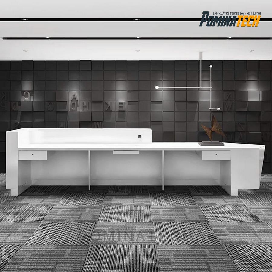 quay le tan go mdf cao cap Quầy Lễ Tân Gỗ MDF Cao Cấp - Kiểu Dáng Hiện Đại, Đèn LED Tinh Tế