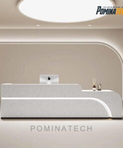 Quầy Lễ Tân Gỗ MDF Cao Cấp, Phong Cách Tối Giản, Sang Trọng