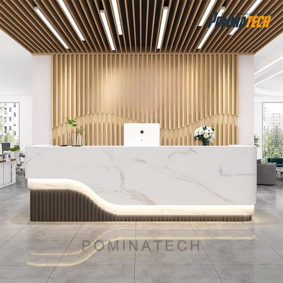 quay le tan go mdf cao cap Quầy Lễ Tân Gỗ MDF Cao Cấp, Thiết Kế Hiện Đại và Tinh Tế – Phù Hợp Cho Văn Phòng, Công Ty
