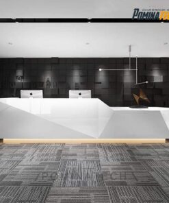 Quầy Lễ Tân Gỗ MDF Cao Cấp - Kiểu Dáng Hiện Đại, Đèn LED Tinh Tế