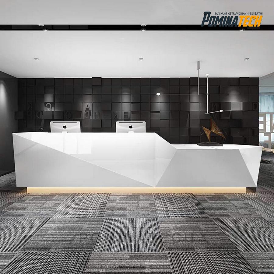 quay le tan go mdf cao cap Quầy Lễ Tân Gỗ MDF Cao Cấp - Kiểu Dáng Hiện Đại, Đèn LED Tinh Tế