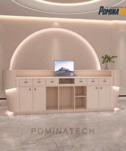 Quầy Lễ Tân Gỗ MDF Cao Cấp, Thiết Kế Sang Trọng và Hiện Đại