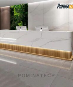 Quầy Lễ Tân Gỗ MDF Cao Cấp, Sang Trọng Kết Hợp Ánh Sáng LED