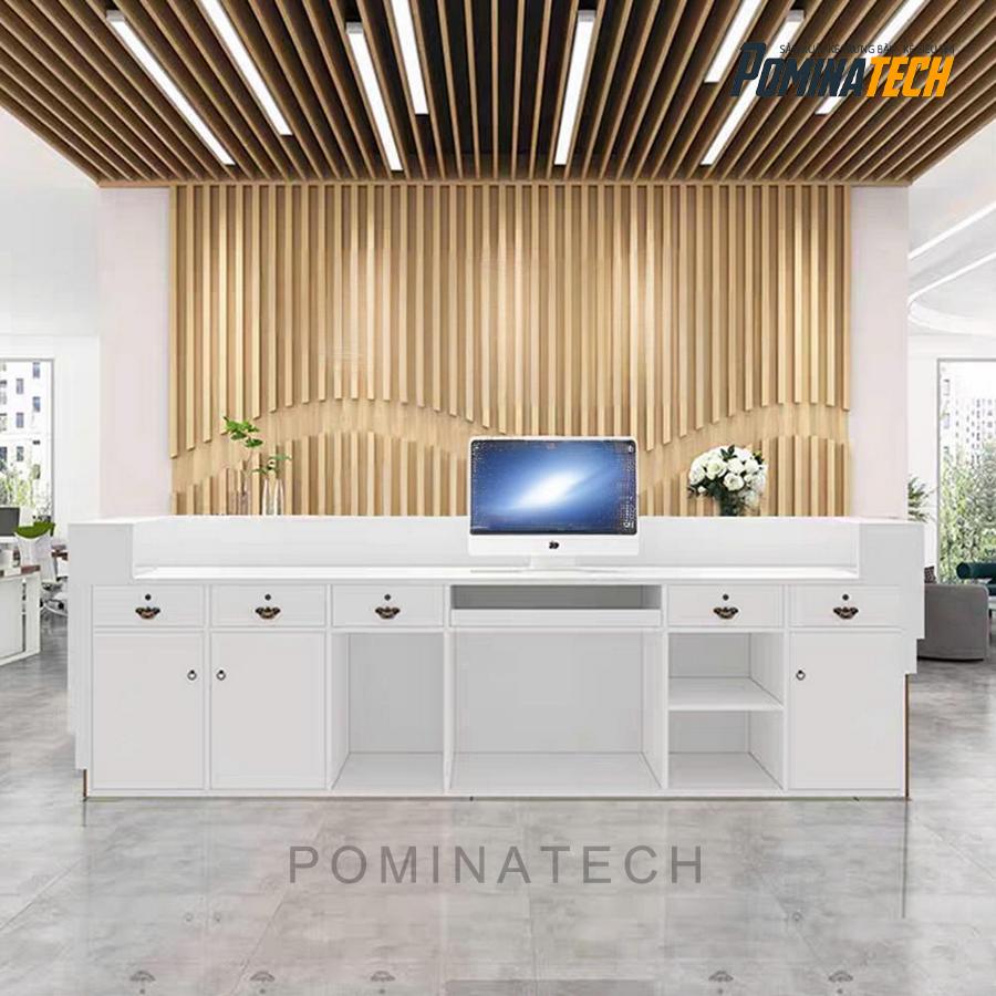 quay le tan go mdf cao cap Quầy Lễ Tân Gỗ MDF Cao Cấp, Thiết Kế Hiện Đại và Tinh Tế – Phù Hợp Cho Văn Phòng, Công Ty