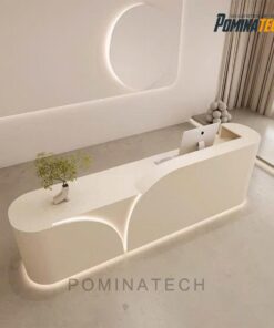 Quầy Lễ Tân Gỗ MDF Độc Đáo, Thiết Kế Mới Lạ, Phù Hợp Cho Văn Phòng Hiện Đại