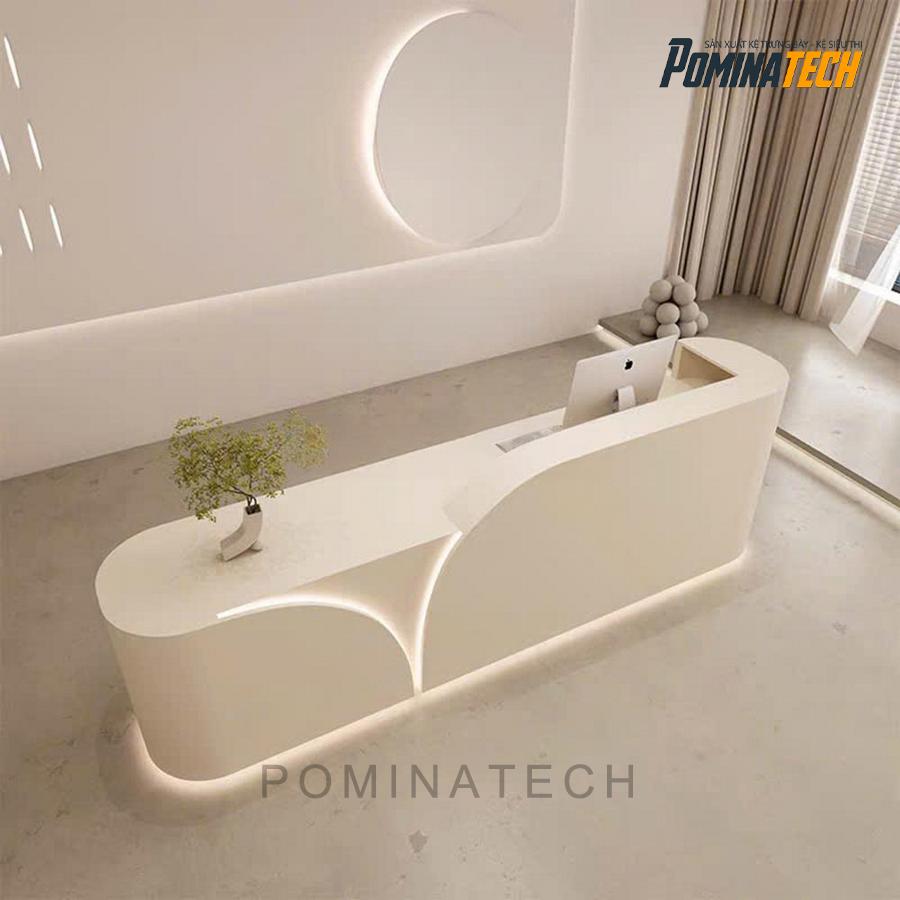 quay le tan go mdf doc dao Quầy Lễ Tân Gỗ MDF Độc Đáo, Thiết Kế Mới Lạ, Phù Hợp Cho Văn Phòng Hiện Đại