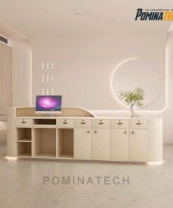 Quầy Lễ Tân Gỗ MDF Độc Đáo, Thiết Kế Mới Lạ, Phù Hợp Cho Văn Phòng Hiện Đại