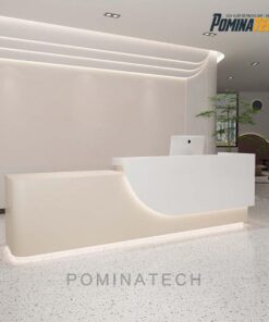 Quầy Lễ Tân Gỗ MDF Hiện Đại, Thiết Kế Tinh Tế Với Ánh Sáng LED