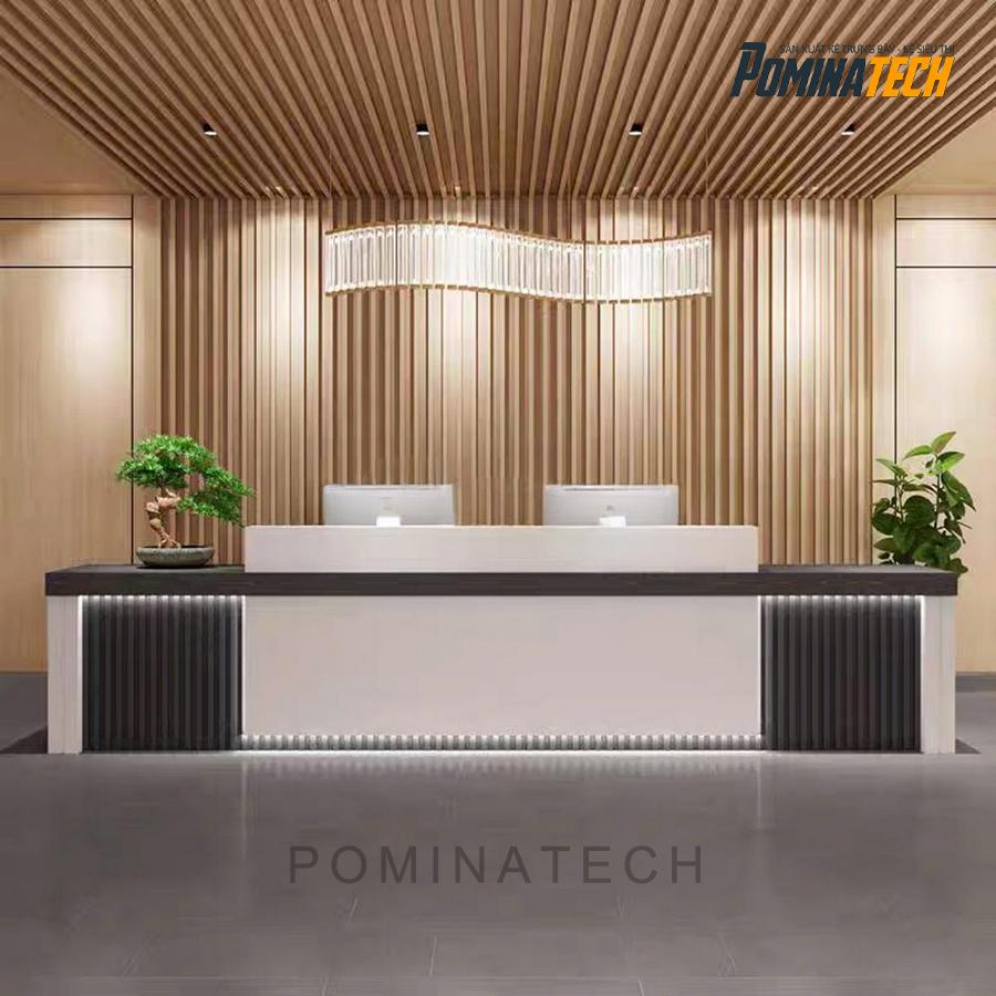 quay le tan go mdf hien dai Quầy Lễ Tân Văn Phòng Gỗ MDF – Đẹp, Bền, Giá Tốt