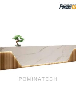 Quầy Lễ Tân Gỗ MDF Hiện Đại - Thiết Kế Đèn LED Tinh Tế, Sang Trọng, Bền Đẹp