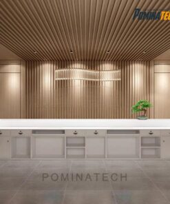 Quầy Lễ Tân Gỗ MDF Hiện Đại - Thiết Kế Đèn LED Tinh Tế, Sang Trọng, Bền Đẹp