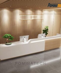 Quầy Lễ Tân Gỗ MDF Sang Trọng, Thiết Kế Hiện Đại Phù Hợp Cho Mọi Không Gian Văn Phòng