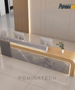 Quầy Lễ Tân Gỗ MDF Thiết Kế Hiện Đại – Đường Nét Tối Giản, Sang Trọng