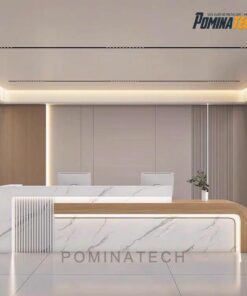 Quầy Lễ Tân Gỗ MDF Thiết Kế Hiện Đại – Đường Nét Tối Giản, Sang Trọng