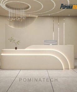 Quầy Lễ Tân Gỗ MDF Tối Giản, Phong Cách Hiện Đại Cho Văn Phòng