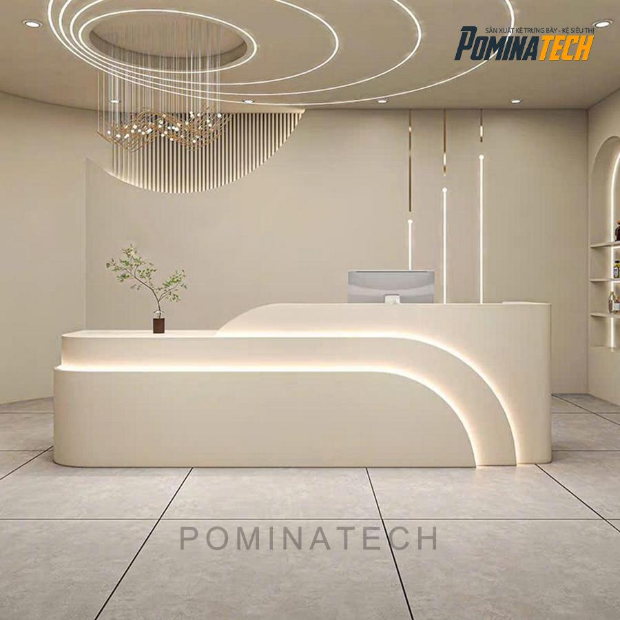 quay le tan go mdf toi gian Quầy Lễ Tân Gỗ MDF Tối Giản, Phong Cách Hiện Đại Cho Văn Phòng