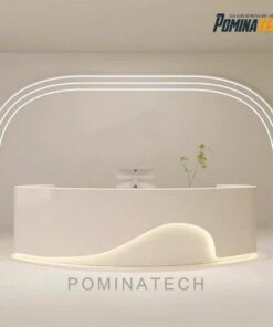 Quầy Lễ Tân Hiện Đại, Thiết Kế Mềm Mại – Gỗ MDF Cao Cấp, Tùy Chọn Màu Sắc