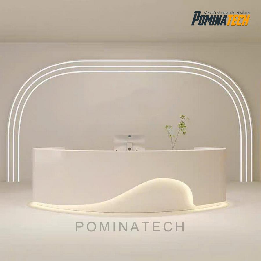 quay le tan hien dai Quầy Lễ Tân Hiện Đại, Thiết Kế Mềm Mại – Gỗ MDF Cao Cấp, Tùy Chọn Màu Sắc