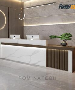 Quầy Lễ Tân Sang Trọng Với Đèn LED Tạo Nét Độc Đáo Cho Không Gian